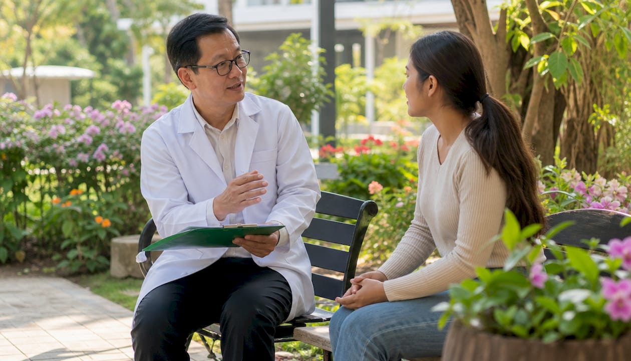 Doctor explaining mental health plan to patient
