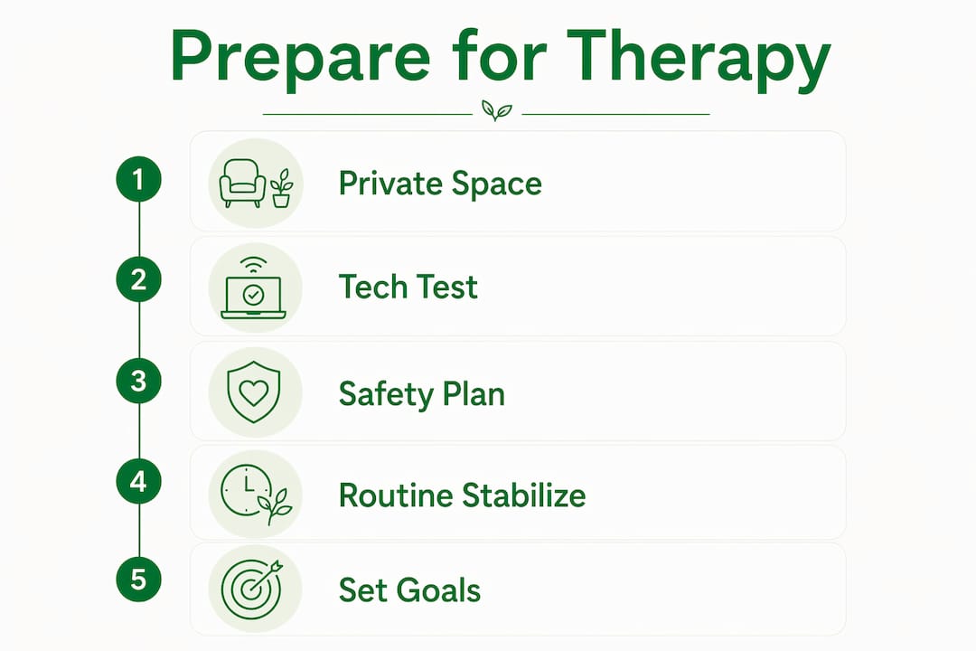 Infographic outlining therapy preparation steps