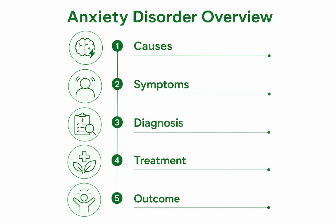 Infographic showing anxiety disorder overview stages