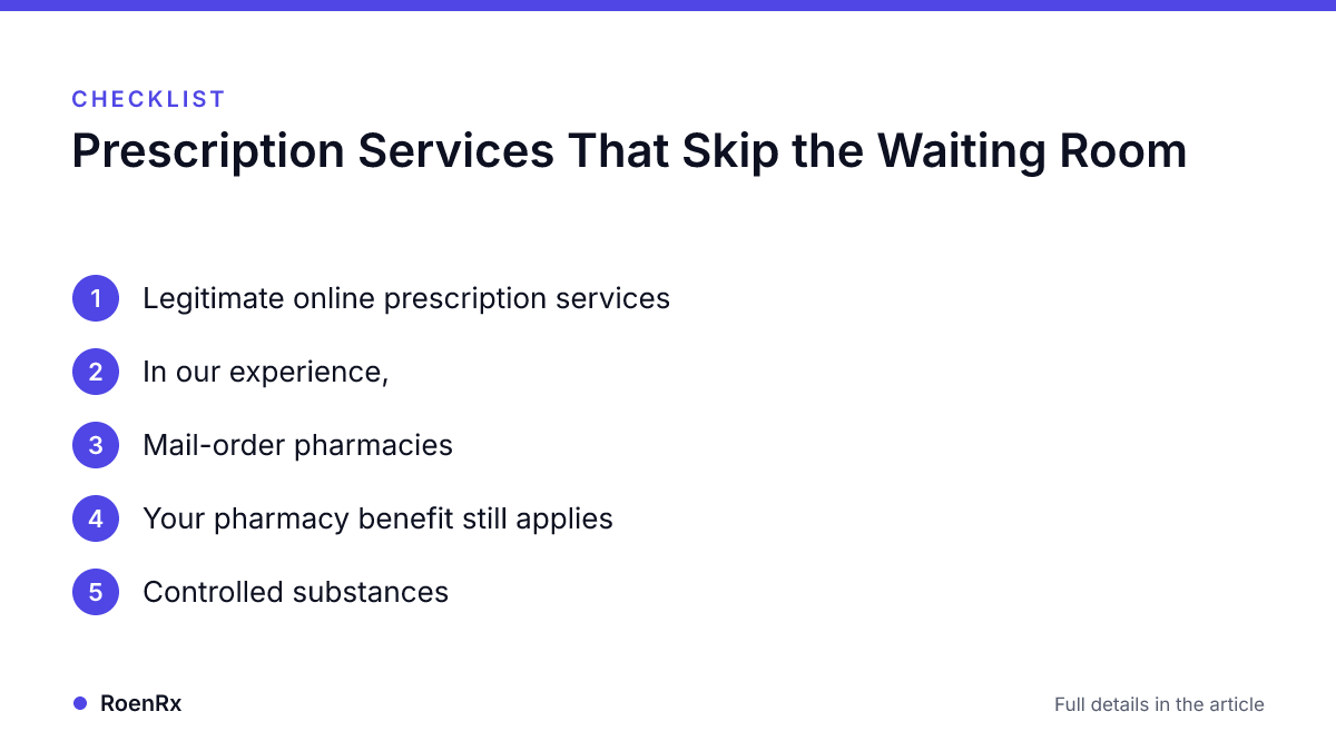 Infographic · RoenRx Checklist: Prescription Services That Skip the Waiting Room